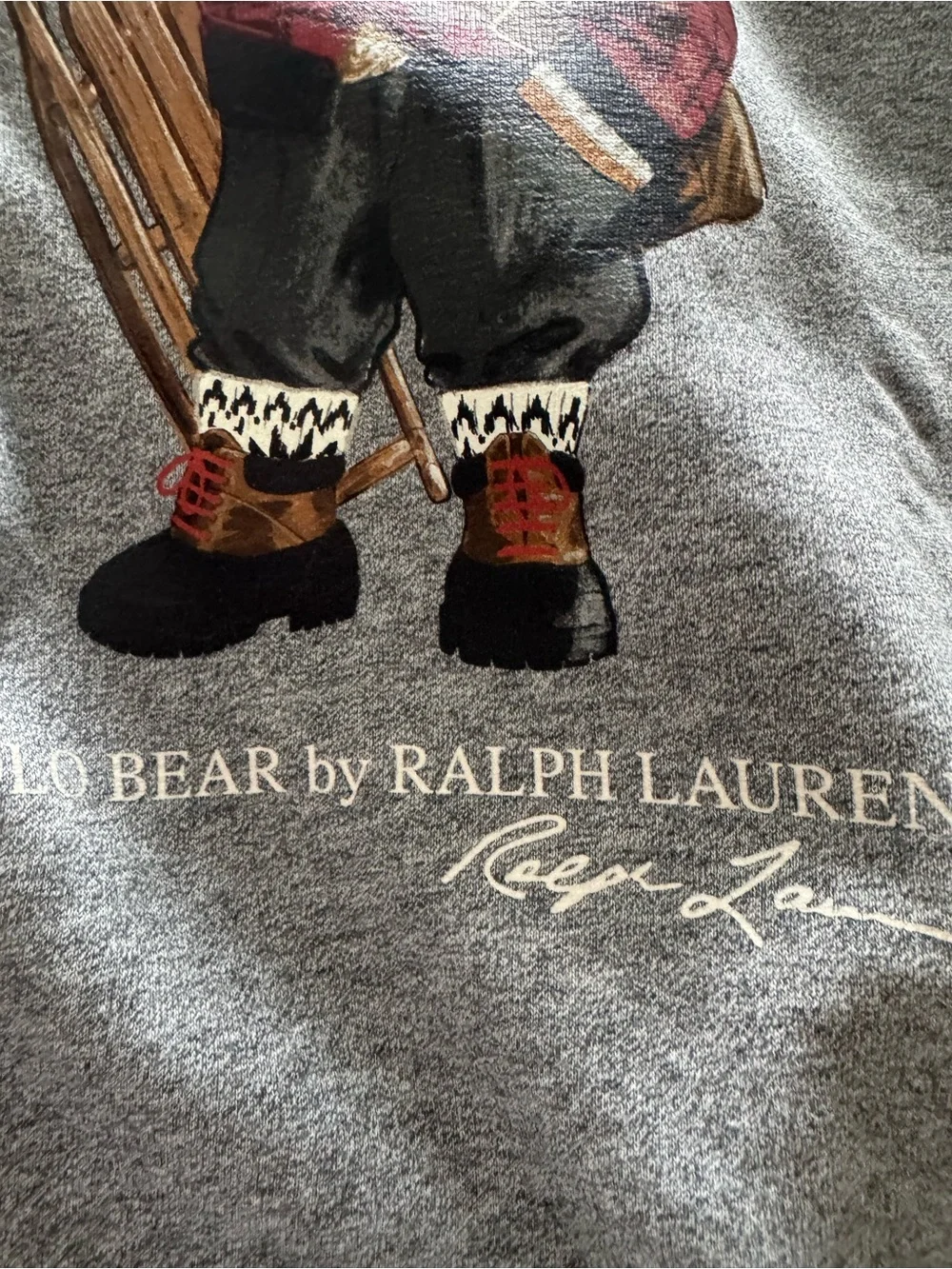 Polo Ralph Lauren Sled Polo Bear Sweatshirt Gray Kids Size S/8